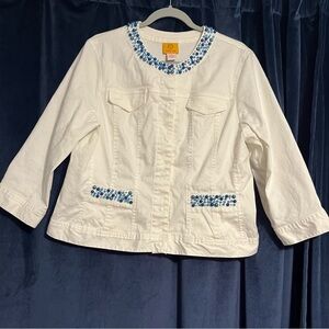 Ruby Rd Beaded Denim Jacket